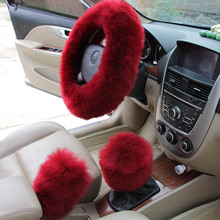 KKYSYELVA Fur Pink Warm Car steering wheel cover Winter Black Auto Interior Accessories 38cm Automobiles Steering-wheel Covers 2024 - compre barato
