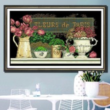 Embroidery Package High Quality Cross Stitch Kits  Rose Paris Flower  Free Shipping 2024 - buy cheap