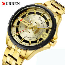 Curren Mens Watches Top Brand Luxury Creative Waterproof Golden Men's Wrist Watches Stainless Steel Business Gold Men Watch 2019 2024 - buy cheap
