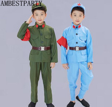 New 2017 Chinese red army clothing gray military uniform ancient  Halloween Cosplay military uniform for Adult kids AMBESTPARTY 2024 - buy cheap