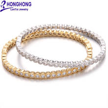 HONGHONG High-quality woman bracelet & bangles Simple personality style Fit Ladies Cubic Zirconia bangles Fashion jewelry 2024 - buy cheap