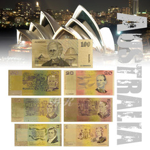 Hot Sale Colorful Australia Gold Banknote New AUD 100 Banknote Set Gold Plated Gold Foil Banknote Currency Collection Gifts 2024 - buy cheap