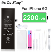 DaDaXiong-Batería de polímero de litio para iPhone, batería Original de 2200mAh, capacidad máxima de reemplazo, herramientas gratuitas, 6G 2024 - compra barato