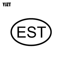 YJZT 13CM*8.7CM EST ESTONIA COUNTRY CODE OVAL CAR STICKER VINYL DECAL Black Silver C10-01317 2024 - buy cheap