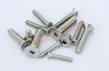 100 piezas métrica M4 * 35mm plana de acero inoxidable con cabeza avellanada tapa hexagonal tornillo 2024 - compra barato