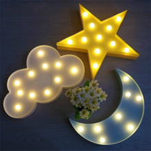 De noche hermosa luz 3D nube estrella Luna LED luz de noche lindo signo de marquesina para bebés niños dormitorio decoración regalo para niños juguete 2024 - compra barato