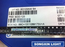 1000 pces sd103aw schottky barreira diodos 40v 350ma/0.35a 600mv/0.6v sod-123/1206 marcação m5 baixa tensão para a frente 2024 - compre barato