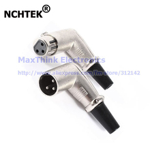 NCHTEK Angle XLR 3 Pins Female Male Microphone Cable Audio Adapter , XLR 3Pin  90 Degree,Solder type/Free shipping/10PAIRS 2024 - buy cheap