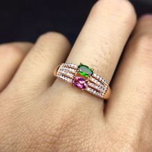 Натуральный турмалин кольцо Бесплатная доставка 925 пробы серебро Handworked кольца для мужчин и женщин 2024 - купить недорого