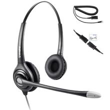 Office headset with QD (Quick Disconnect) Cord Binaural Noise Canceling Microphone Call Center Headset for office telephones 2024 - buy cheap
