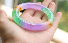 Pulseira de jade natural multicolorida, bracelete redondo retrô para mulheres 2024 - compre barato
