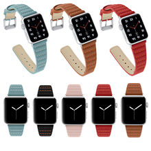 Correa de cuero genuino para Apple Watch, banda de repuesto para iWatch serie 5, 4, 3, 2, 1, 38/40mm, 42/44mm 2024 - compra barato
