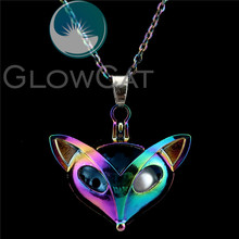 C128 Rainbow Color Fox Beads Cage Essential Oil Diffuser Aromatherapy Stone Pearl Cage Magnet Locket Necklace Women Party Gift 2024 - buy cheap