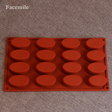Facemile cake bakeware mold silicone handmade soap mold 16 oval grooves silicone pastry DIY moulds 52063 2024 - buy cheap