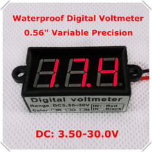 RD led Display Color 0.56" variable precision Digital Voltmeter DC3.5-30V Vehicle car Waterproof Voltage Meter [4pcs/lot] 2024 - buy cheap