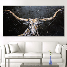 Bull canvas abstract painting hand painted wall art oil paintings modern wall pictures for living room home decorative pictures 2024 - buy cheap