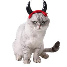 Halloween Ox Horn Cap for Cat Vampire Devil Horn Hat Small Dogs Pet Cosplay Headwear Teddy Scottish Fold Cats Accessories 2024 - buy cheap