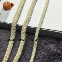 6MM/8MM10MM,White/Black/Beige 100% Cotton Rope Decorative Drawstring Twine Tied Cord For DIY Handmade Bag Project Accessories 2024 - buy cheap