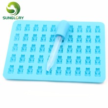 Bakeware Small Pastry Baking Pad Kitchen 50 Little Bear DIY Chocolate Silicone Mold Including 1PC Dropper Cake Decorating Tools 2024 - buy cheap