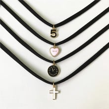 Retro Charm Jewelry Women Gothic Black Lace Velvet Choker Necklace  Love Cross Necklaces & Pendants For Women Gifts Handmade 2024 - buy cheap