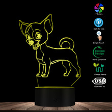 Chihuahua Dog 3D Optical illusion Light USB Modern Night Lamp Cute Animal Glowing LED Light Home Decor Desk Lamp Mood Lighting 2024 - buy cheap