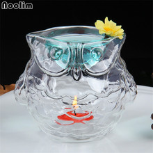 NOOLIM Creative Glass Owl Styling Aroma Burner Candle Aroma Furnace Romantic Oil Burner Gifts And Crafts Home Wedding Bar Decor 2024 - buy cheap