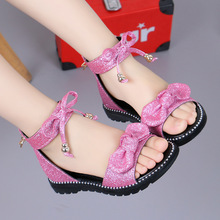 Girls Shoes Flat Heel Sandals Kids Girls Spring Summer Little Kids Shoes Princess Dress Bow Fashion Shoes Teenage Girls A857 2024 - buy cheap