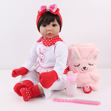 NPKDOLL Reborn Baby Doll Lifelike Bebe Boneca Soft Vinyl Promotion Adorable Girl Cute 22 inch Birthday Christmas Gift For Kids 2024 - buy cheap