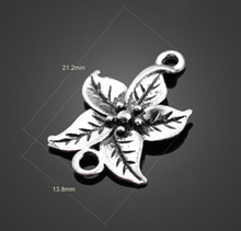 100pcs Antique Silver Star-Flowers Connector Charm Pendant-DIY FindingsNecklace Bracelet Metal Fashion Accessories 21.2mmX13.8mm 2024 - buy cheap