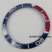 Классический 38 мм синий красный керамический ободок вставки, подходят для 40 мм Мужские часы 2024 - купить недорого