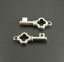 15 Pcs Zinc Alloy Charms Pendants   Silver Color Key Charm Accessories For Jewelry Making 25x10mm A272 2024 - buy cheap