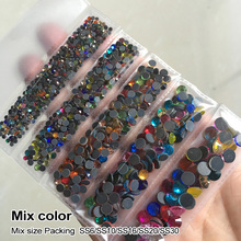 New Packing 1200pcs/lot Mix color Hotfix rhinestone Mixed size SS6-SS30 Crystals and Stones for Wedding Dress free ship 2024 - buy cheap