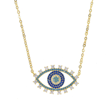 Collar con colgante de mal de ojo para mujer, colgante de cadena con diamantes de imitación de cristal azul claro, elegante, regalo de cumpleaños, novedad de 2019 2024 - compra barato