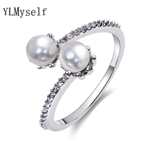 Женское кольцо с белым жемчугом anel anillos, модные элегантные кольца с кристаллами aneis, оптовые дешевые ювелирные изделия из Китая 2024 - купить недорого