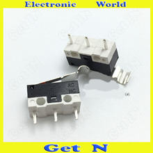 Interruptores para ratón Micro tacto de 50 Uds con mango doblado, interruptores Micro tacto de 3 clavijas DIP ON/OFF en línea, interruptor de botón 1A 125V 2024 - compra barato