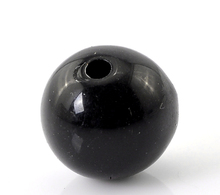 Acrylic Spacer Beads Ball Black Polished About 12mm( 4/8") Dia, Hole: Approx 2mm, 25 PCs 2024 - buy cheap