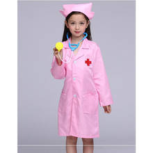 Kids Doctor Cosplay Costumes Baby Girls Nurse Uniforms Role Play Halloween Party Wear Fancy 5PCs Girls Cosplay Doctor Jacket 2024 - buy cheap
