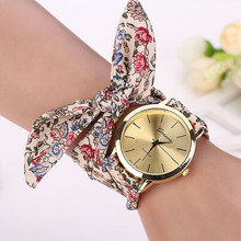 Montre 2018 Vogue женские наручные часы с цветочным ремешком из жаккардовой ткани, кварцевые женские часы Geneva, часы-браслет, Relogio Feminino 2024 - купить недорого