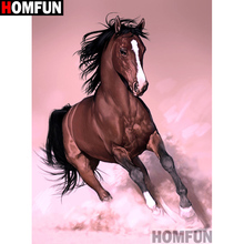 HOMFUN-pintura de diamante redondo/cuadrado completa, cuadro artesanal 5D, punto de cruz bordado 3D de "Caballo Animal", decoración del hogar A13535 2024 - compra barato