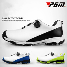 2018 Novos Sapatos de Golfe PGM homens À Prova D' Água Anti Skid Respirável Esportes Sapatos de Patente Duplo Rotativo Sapato Tênis Fivela 2024 - compre barato