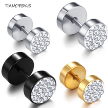 TIANCIFBYJS Fancy Crystal Ear Piercing Studs Stainless Steel Men Women Body Jewelry Helix Tragus Earring Pircing Cartilage 60pcs 2024 - buy cheap