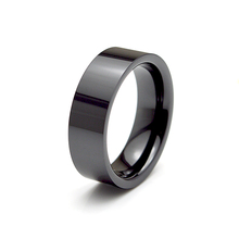 Free Shipping Luxury Brand 7mm High Polished Black Ceramic Ring Mens Wedding Engagement Band Ring WCE005R 2024 - buy cheap