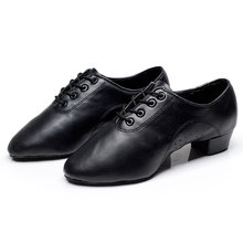 Men's Latin/Jazz Dance Shoes Dance Sneakers Leatherette Practice Shoes Chunky Heel Black wholesale 2024 - buy cheap