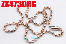 Rose golden color with waist buckle 16"-38" length 3mm ball chain bead chains fashion stainless steel necklace 20pcs ZX473DRG 2024 - buy cheap