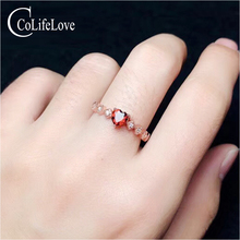 CoLife Jewelry 925 Silver Heart Ring for Engagement 5mm Natural Garnet Silver Ring Solid 925 Sterling Silver Garnet Jewelry 2024 - buy cheap