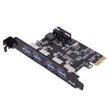 Enchufe de intercambio en caliente de 4 puertos PCI-E a USB3.0, tarjeta extensora de juegos, PCI-E 2,0, estándar, Chip NEC, tarjeta de expansión PCIE 2024 - compra barato