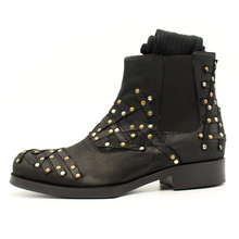 New Men Boots Fall Winter Cowboy Spike Rivet Boot Short Chelsea Booties Top Quality 2024 - buy cheap