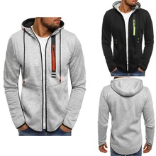 Mens hoodies Autumn Winter Zipper Long Sleeved Casual Hooded Sweatshirt streetwear 2024 - buy cheap