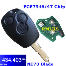 PCF7946/PCF7947 чип 433 МГц 3 кнопки дистанционного ключа Fob для Renault Duster Logan Fluence Clio Vivaro Master Traffic Kangoo NE73 2024 - купить недорого