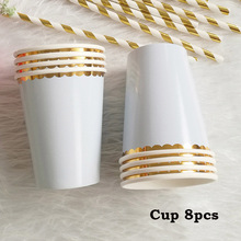 Conjunto de utensílios de mesa descartáveis, decoração de festas de aniversário, pratos, canudo de papel, chá de bebê, decoração de casa, lembranças de crianças 2024 - compre barato